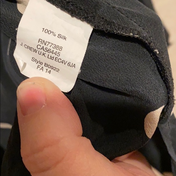 Madewell black silk spotlight shirt hearts Dots M - Picture 3 of 4